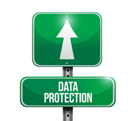 Data Protection road sign illustration
