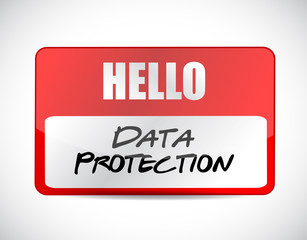 Data Protection name tag sign illustration