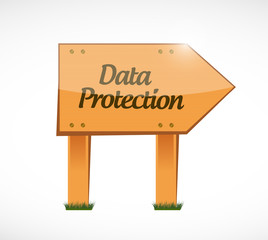 Data Protection wood sign illustration