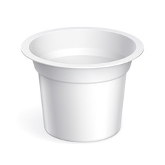 Slim White blank plastic container