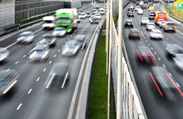 Fototapeta premium Six lane controlled-access highway in Poland