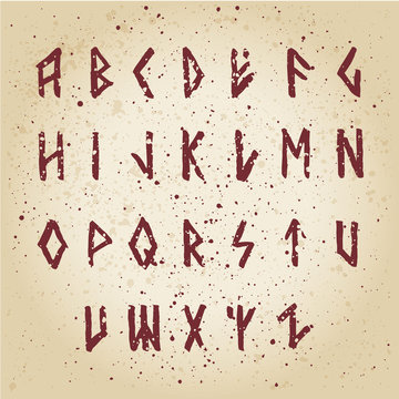 Modern vector runic style alphabet.