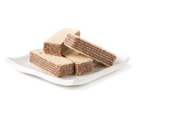 wafer with chocolate isolated