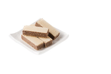 wafer with chocolate isolated