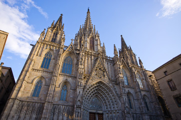 Fototapeta na wymiar Cathedral of Barcelona, Spain