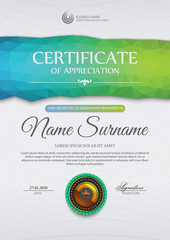 Obraz premium Qualification certificate blank template 