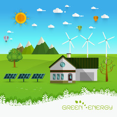 Naklejka premium eco friendly house