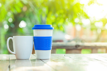two ceramic coffee cup