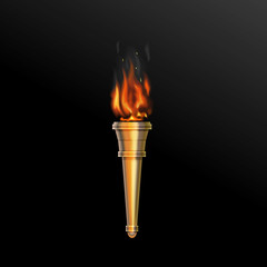 Realistic fire torch. Vector illustration © lightgirl