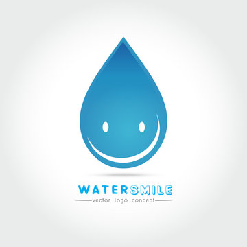 Cartoon smile water drop character