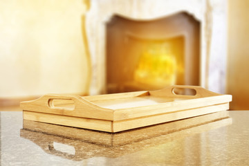 fireplace and wooden space 