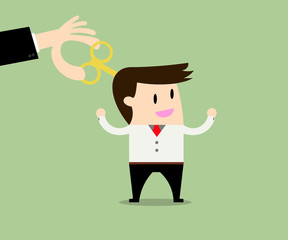 Businessman With Wind-up Key In His Head