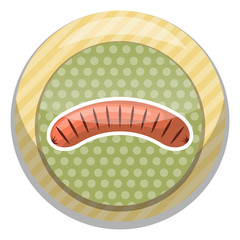 Grilled sausage colorful icon