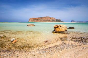 View of the beautiful beach in  Balos Lagoon, Crete
