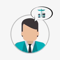 Medical care design. Health care icon. Flat illustration, vector