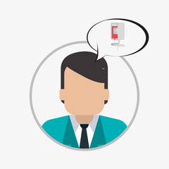 Medical care design. Health care icon. Flat illustration, vector