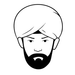 Obraz na płótnie Canvas This is an illustration of man's head with turban