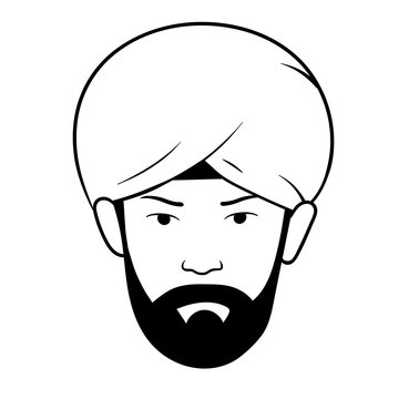 This is an illustration of man's head with turban
