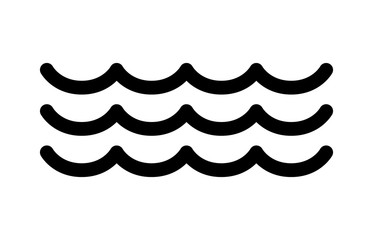 Ocean sea water waves line art icon for apps and websites