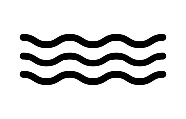 Ocean sea water line art icon for apps and websites © martialred