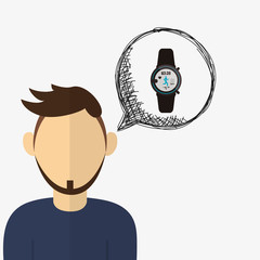 Wearable technology design. Gadget icon. Flat illustration, vector