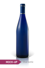 blue bottles of wine or cocktail