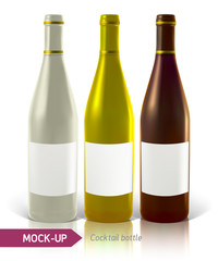 set of cocktail bottles