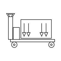 Trailer with cargo icon, outline style