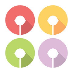 Lollipop Candy Flat Icons Set