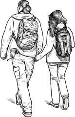 young people strolling