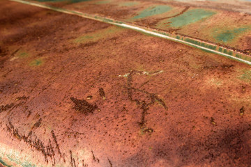 Rust on front panel the American old truck