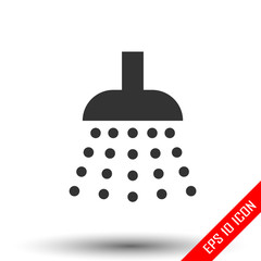 Shower icon. Shower sign. Simple flat logo of shower on white background. Vector illustration.