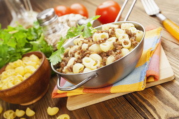 Pasta with minced meat