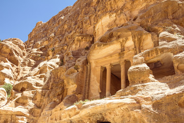 Nabataean delubrum of the Siq al-Barid (Little Petra) in Jordan.