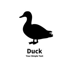 Vector illustration of a silhouette of a duck