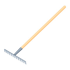gardening rake vector illustration isolated on white background