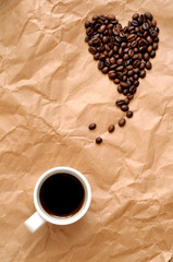 Io amo il caffè, sfondo verticale