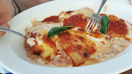 dish of delicious lasagna