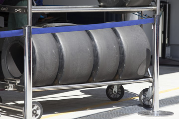 Wheels of racing car Formula 1 © Alexey Kuznetsov