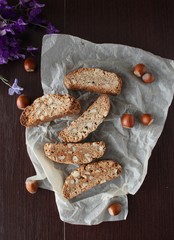 Italian biscotti cookies with a cup of tea