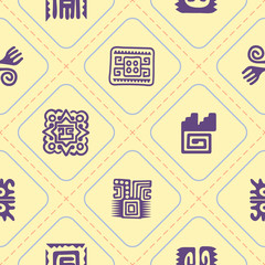 Seamless pattern with American Indians relics dingbats characters for your design