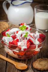Strawberries with cream.