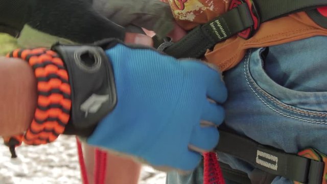 work with climbing equipment
