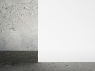 empty room with empty wall, background, 3d