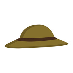 green hat with brown loop,vector graphic