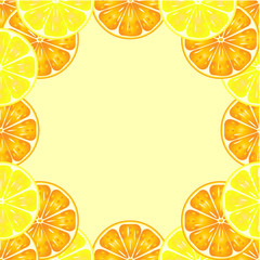 Seamless pattern of orange and lemon slices