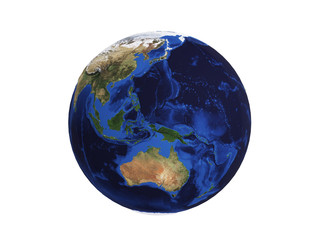 Planet Earth on white 3d illustration