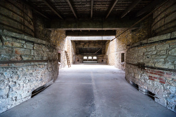 Industrial interior of old factory building