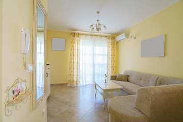 Interior of a living room in a guest house