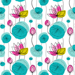 Lotus seamless pattern
